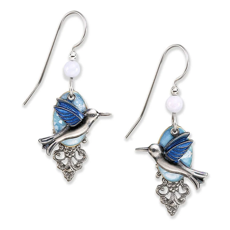 Silver Forest Hummingbird Silver Metal Filigree Drop Earrings for only USD 21.00 | Hallmark