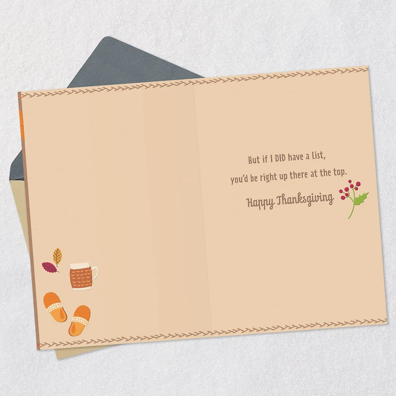 You're Top of the Gratitude List Thanksgiving Card for only USD 3.59 | Hallmark
