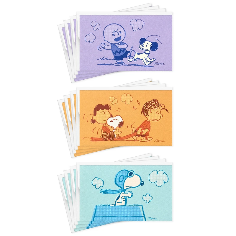 Peanuts® 75th Anniversary Nostalgic Scenes Assorted Blank Mini Note Cards, Pack of 12 for only USD 8.99 | Hallmark