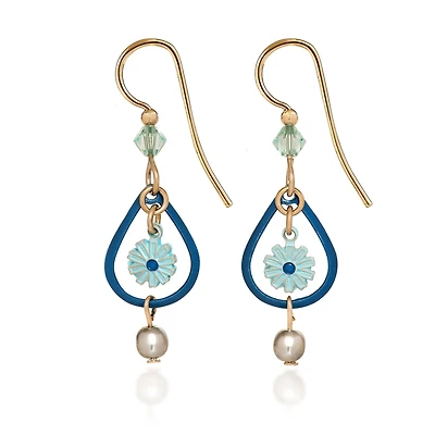 Silver Forest Blue Flower Teardrop Earrings for only USD 21.00 | Hallmark