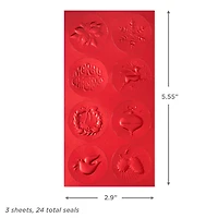 Red Foil Embossed Christmas Seals, 3 sheets for only USD 3.49 | Hallmark