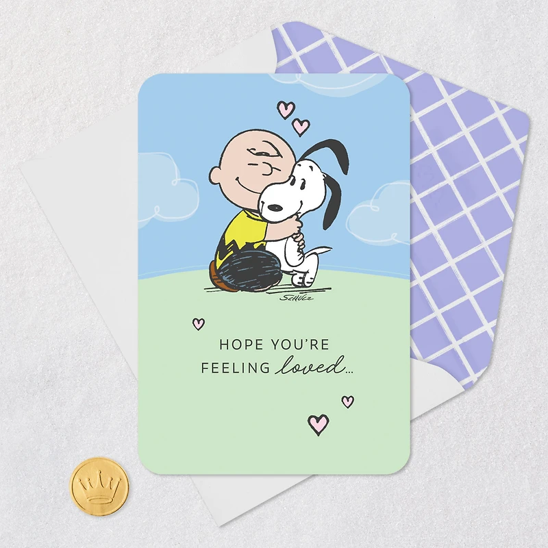 Peanuts® Charlie Brown and Snoopy Hugging Love Card for only USD 2.99 | Hallmark