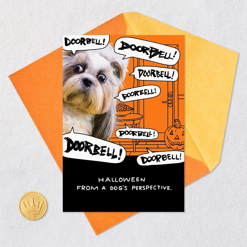 Dog and Doorbell Frenzy Funny Halloween Card for only USD 3.69 | Hallmark