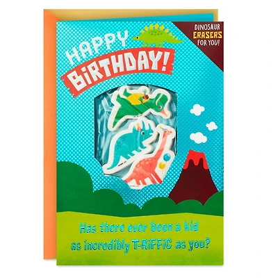 T-Riffic Kid Birthday Card With Dinosaur Erasers for only USD 6.59 | Hallmark