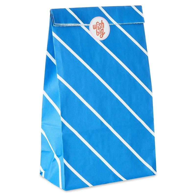Bold Blue Stripes 8-Pack Paper Goodie Bags With Stickers for only USD 6.29 | Hallmark