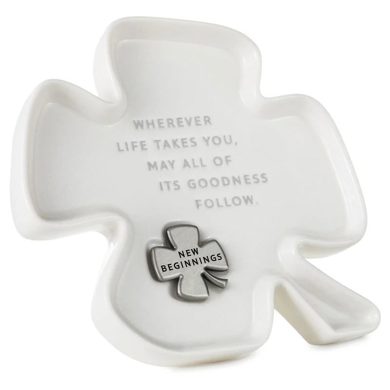 Clover-Shaped Trinket Dish With Token for only USD 28.99 | Hallmark