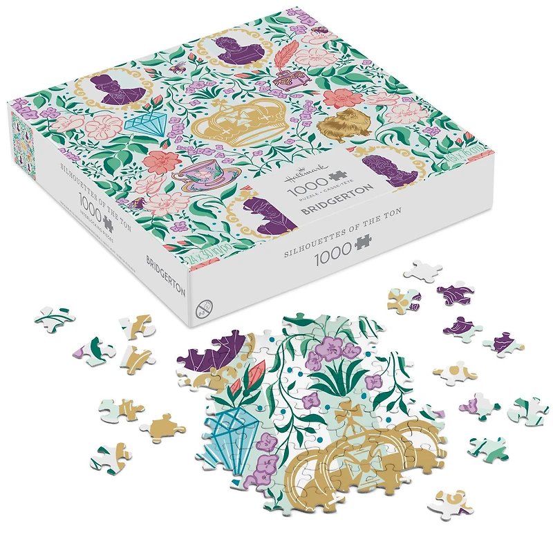 Bridgerton Ton Silhouettes on Floral 1000-Piece Jigsaw Puzzle for only USD 24.99 | Hallmark