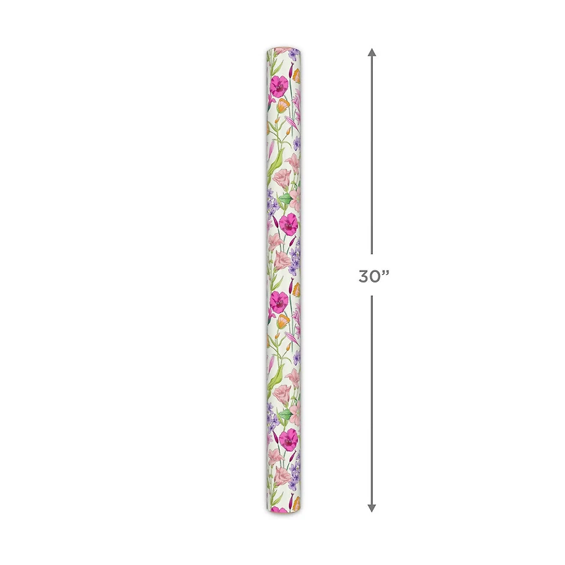 Spring Flowers on White Wrapping Paper Roll, 20 sq. ft. for only USD 4.99 | Hallmark