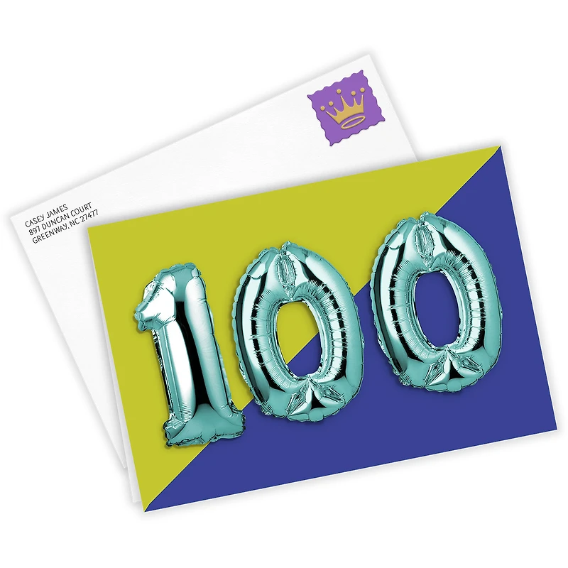 100th Balloons Custom Birthday Card for only USD 4.99 | Hallmark