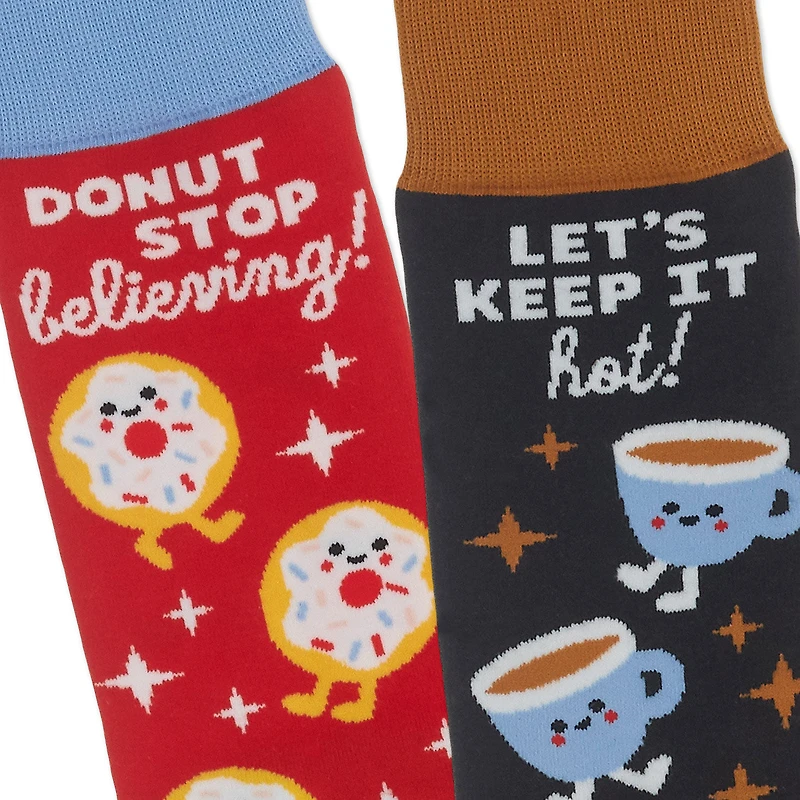 Better Together Donut and Coffee Funny Crew Socks for only USD 12.99 | Hallmark