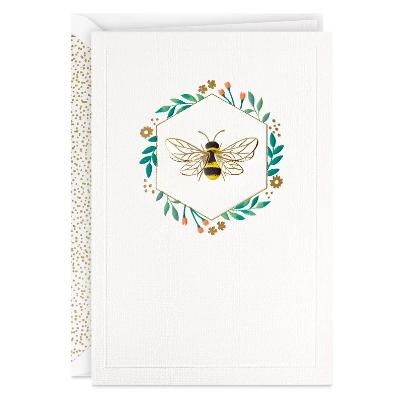 Bee in Hexagon of Flowers Blank Card for only USD 5.99 | Hallmark