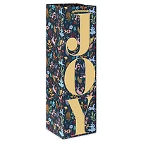 13" Joy on Navy Floral Holiday Wine Gift Bag for only USD 3.49 | Hallmark