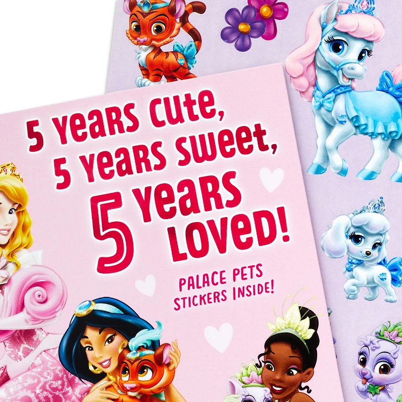 Disney Princesses Palace Pets 5th Birthday Card With Stickers for Her for only USD 4.59 | Hallmark