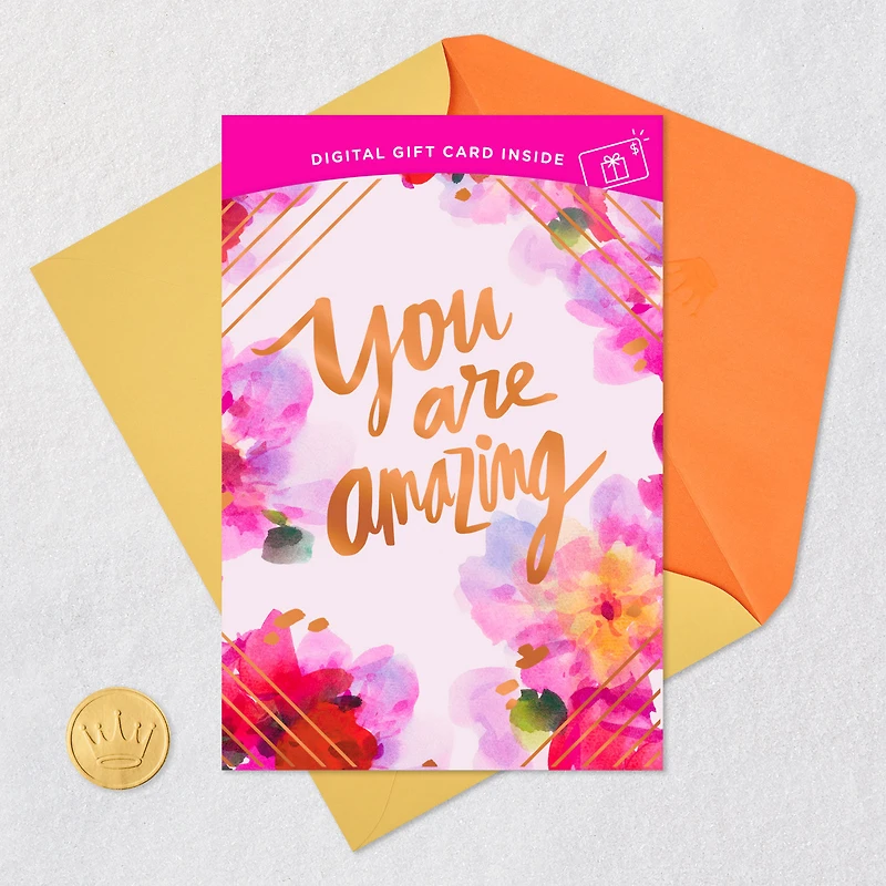 You Are Amazing Watercolor Flowers Gift Card Greeting Birthday Card for only USD 4.99 | Hallmark