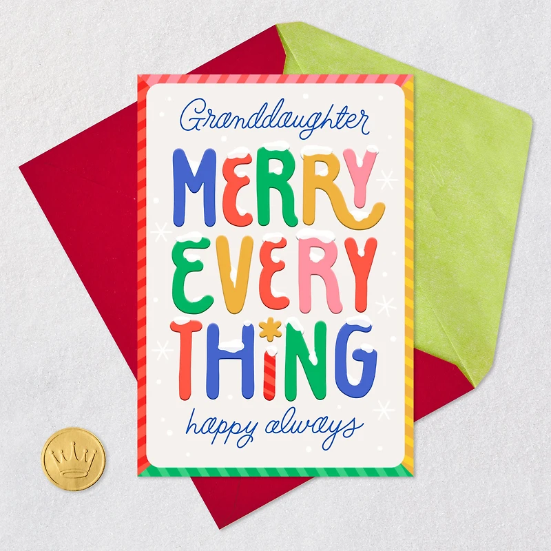 Merry Everything and Happy Always Christmas Card for Granddaughter for only USD 2.99 | Hallmark