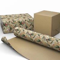 Kraft Greenery/Brown Flecks Holiday Reversible Wrapping Paper Roll, 22.5 sq. ft. for only USD 4.99 | Hallmark