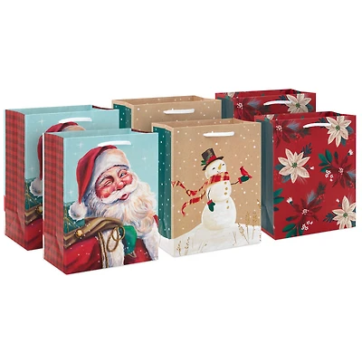 8.8" Christmas Traditions 6-Pack Assortment Medium Gift Bag Bundle for only USD 14.49 | Hallmark