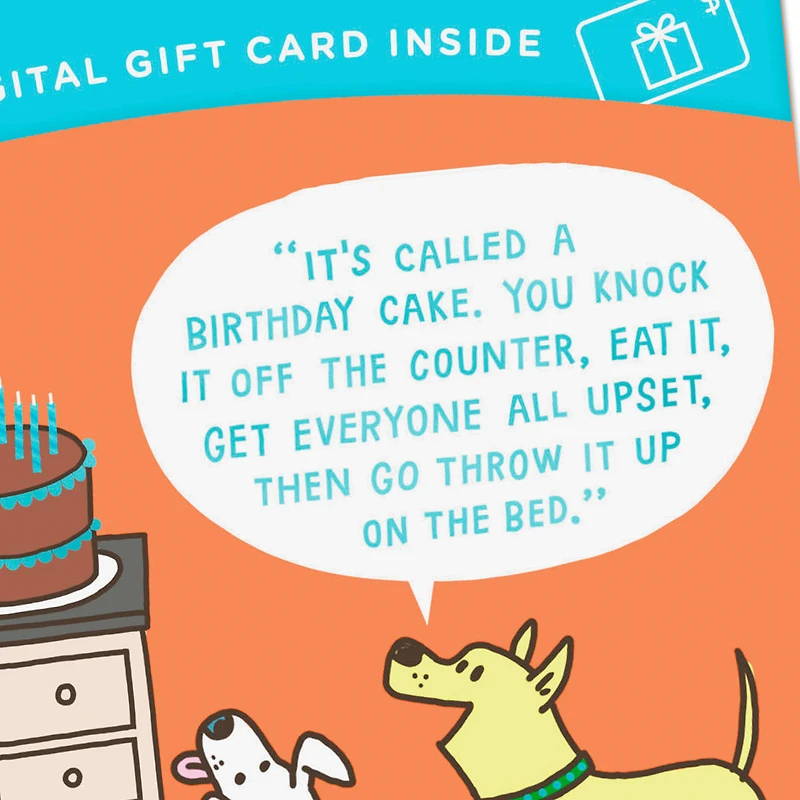 Get Into Trouble Cake-Stealing Dogs Gift Card Greeting Funny Birthday Card for only USD 4.99 | Hallmark