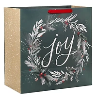 15" Joy Wreath on Dark Sage Extra-Deep Holiday Gift Bag for only USD 5.49 | Hallmark