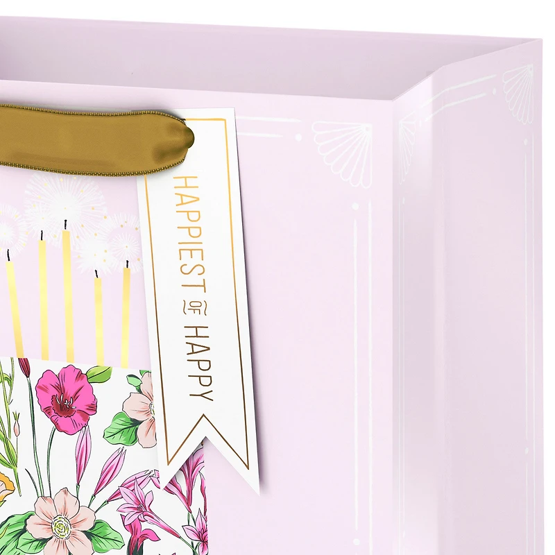 9.6" Floral Birthday Cake on Pink Medium Gift Bag for only USD 4.49 | Hallmark