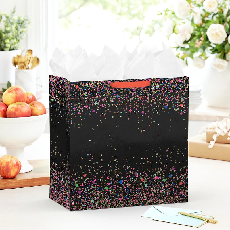 15" Neon Confetti on Black Extra-Deep Gift Bag for only USD 6.79 | Hallmark