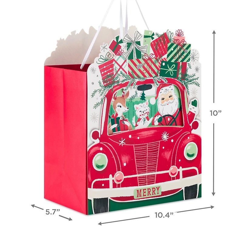 10" Road-Tripping Santa Large Square Christmas Gift Bag for only USD 4.99 | Hallmark