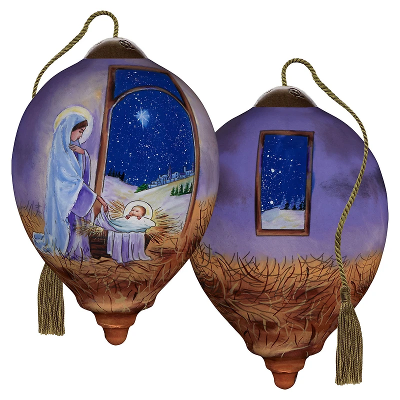 Ne'Qwa Art O Night Divine Mary and Baby Jesus Glass Christmas Ornament for only USD 35.00 | Hallmark