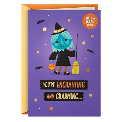 One Cool Little Witch Detachable Mask Halloween Card for Kids for only USD 4.59 | Hallmark
