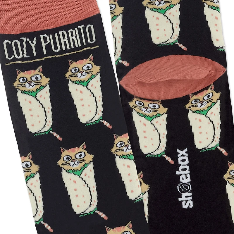 Shoebox Cat Purrito Funny Crew Socks for only USD 12.99 | Hallmark