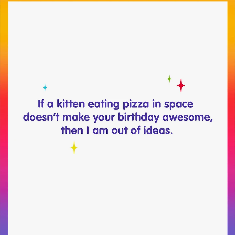 Galactic Cat With Pizza Funny Birthday Card for only USD 4.49 | Hallmark