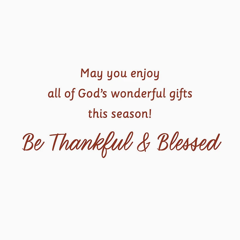 Enjoy God's Wonderful Gifts Religious Thanksgiving Card for only USD 2.00 | Hallmark