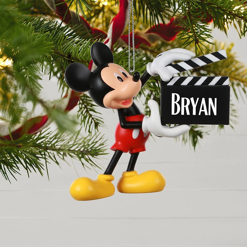 Disney Mickey Mouse With Clapperboard Personalized Ornament, Custom Text for only USD 31.99 | Hallmark