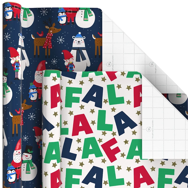 Santa and Friends 6-Pack Assorted Christmas Wrapping Paper Roll Bundle, 180 sq. ft. total for only USD 29.99 | Hallmark