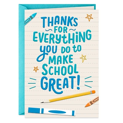 You Make School Great Thank You Card From Kids for only USD 2.99 | Hallmark