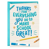 You Make School Great Thank You Card From Kids for only USD 2.99 | Hallmark