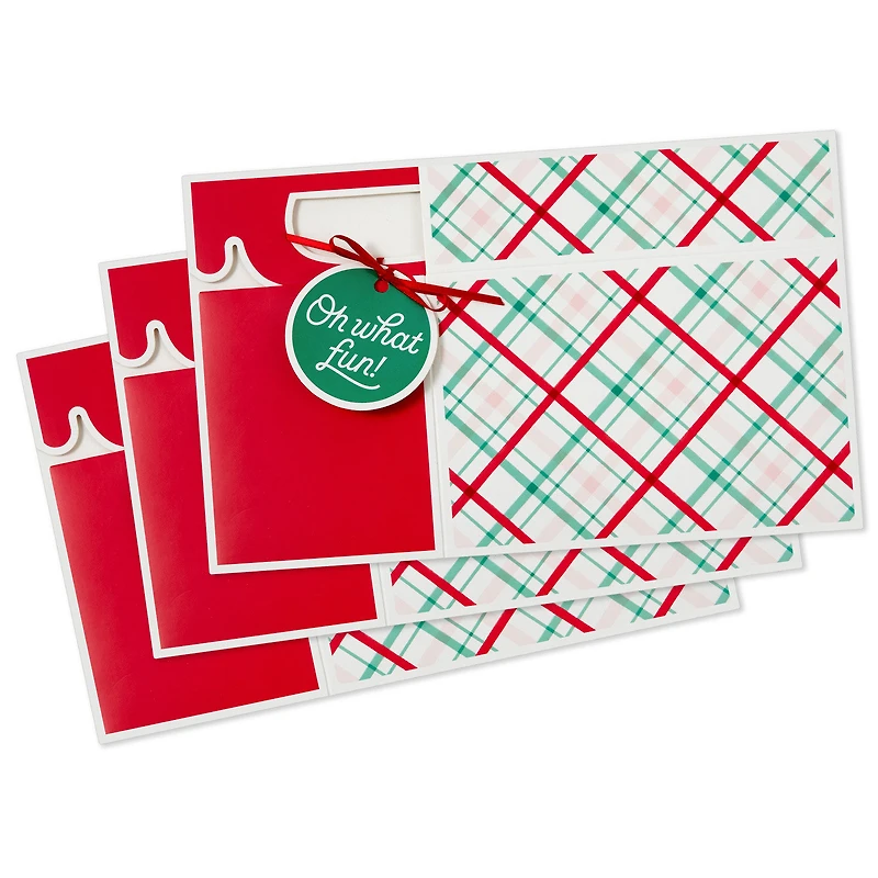 Oh What Fun Plaid 3-Pack Christmas Gable Boxes for only USD 6.99 | Hallmark