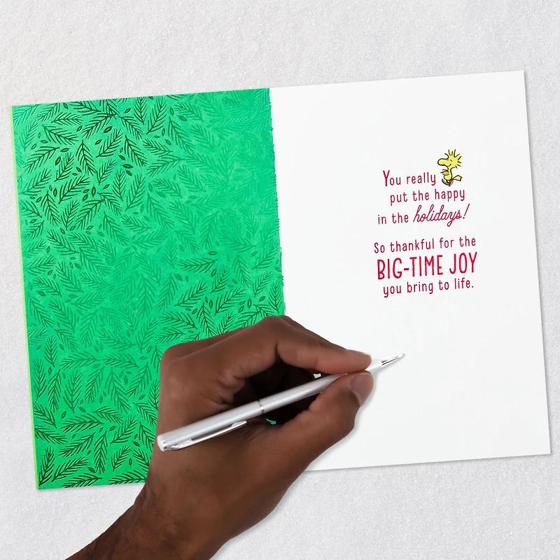 Peanuts® Snoopy and Woodstock in Wreath Christmas Card for Son for only USD 5.99 | Hallmark