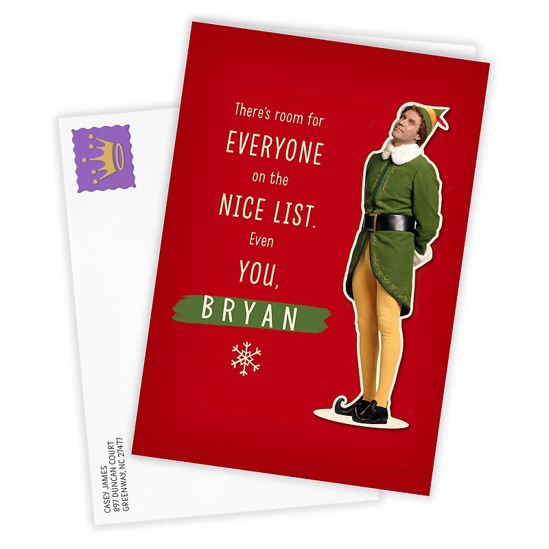 Elf Buddy the Elf™ Nice List Funny Custom Christmas Card for only USD 4.99 | Hallmark