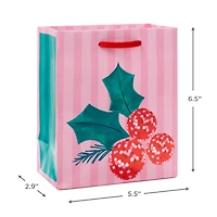 6.5" Disco Berries on Pink Small Christmas Gift Bag for only USD 2.49 | Hallmark