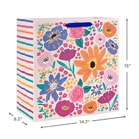 15" Pink Garden Floral Extra-Deep Gift Bag for only USD 5.49 | Hallmark