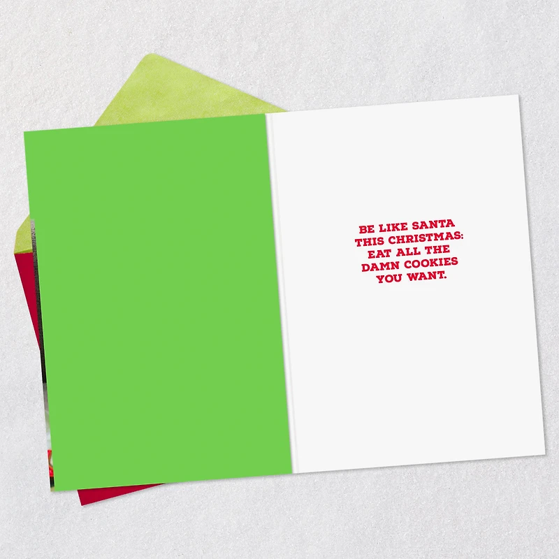 Eat All the Damn Cookies Cat in Santa Hat Funny Christmas Card for only USD 3.99 | Hallmark