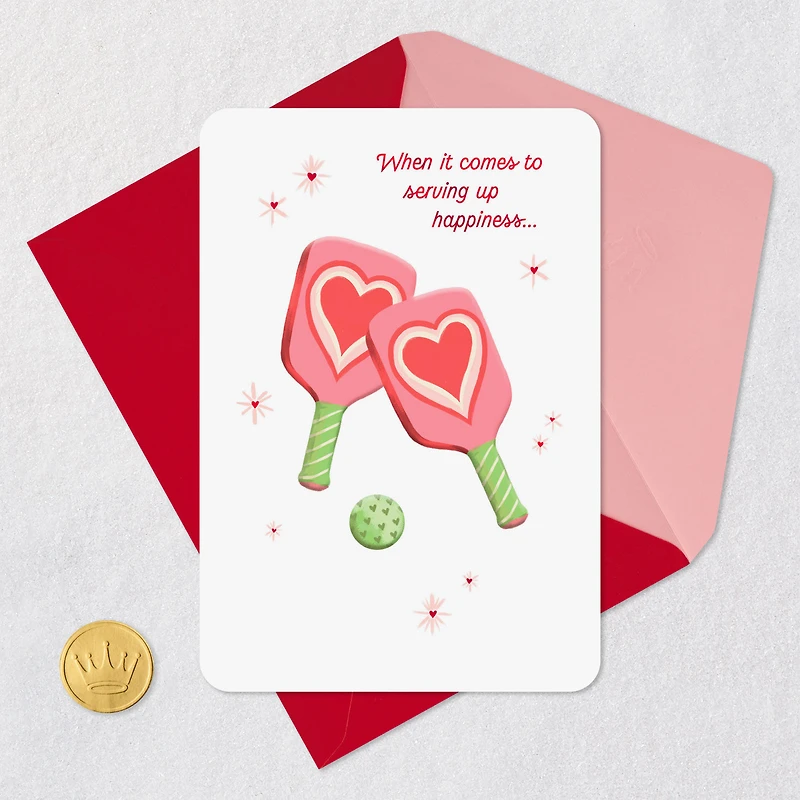 Serving Up Happiness, Pickleball Valentine's Day Card for only USD 3.99 | Hallmark