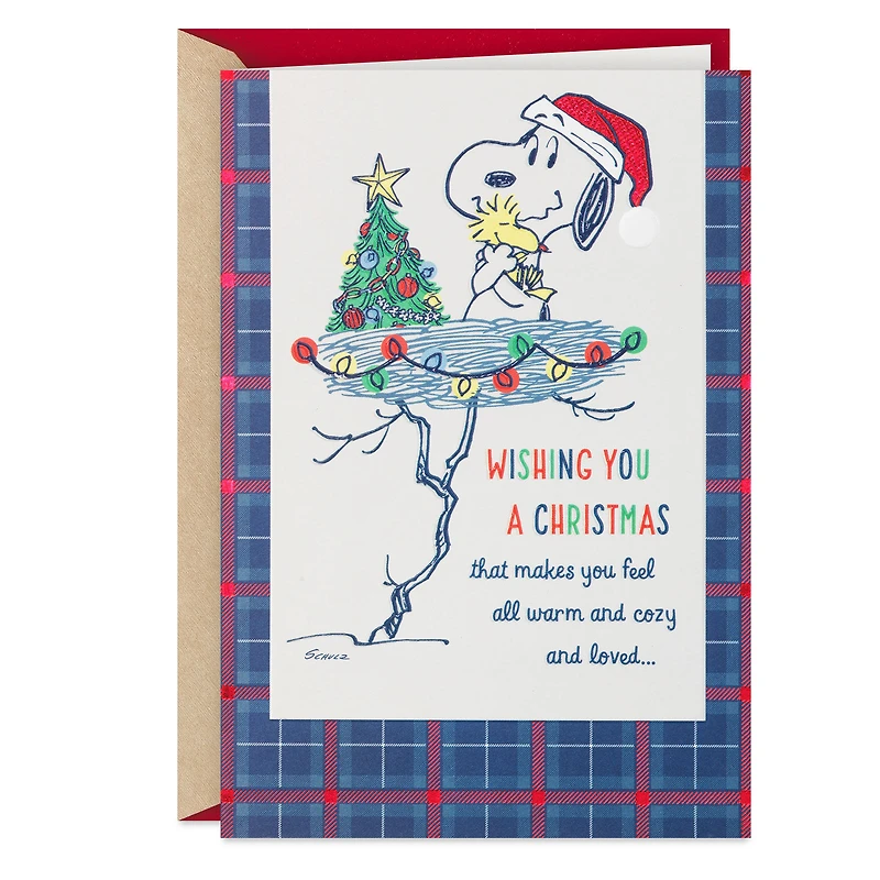 Peanuts® Snoopy and Woodstock Warm and Cozy Christmas Card for only USD 5.59 | Hallmark