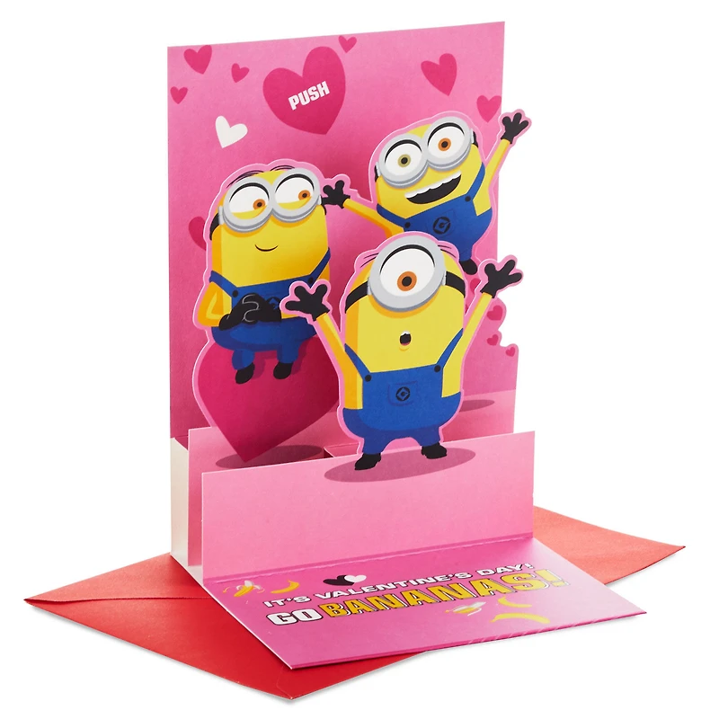 Minions Go Bananas Funny Pop-Up Valentine's Day Card With Sound for only USD 8.59 | Hallmark