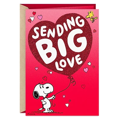 Peanuts® Snoopy and Woodstock Sending Big Love Valentine's Day Card for only USD 3.99 | Hallmark
