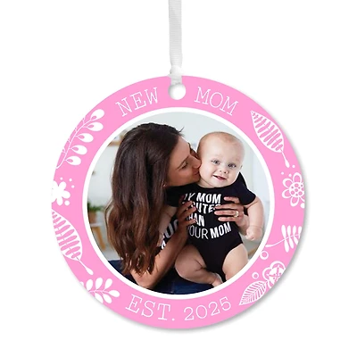 New Mom Round Metal Personalized Ornament, Custom Photo and Text for only USD 17.99 | Hallmark