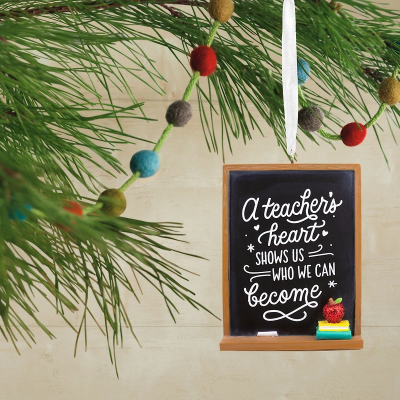 A Teacher's Heart Blackboard Hallmark Ornament for only USD 14.99 | Hallmark