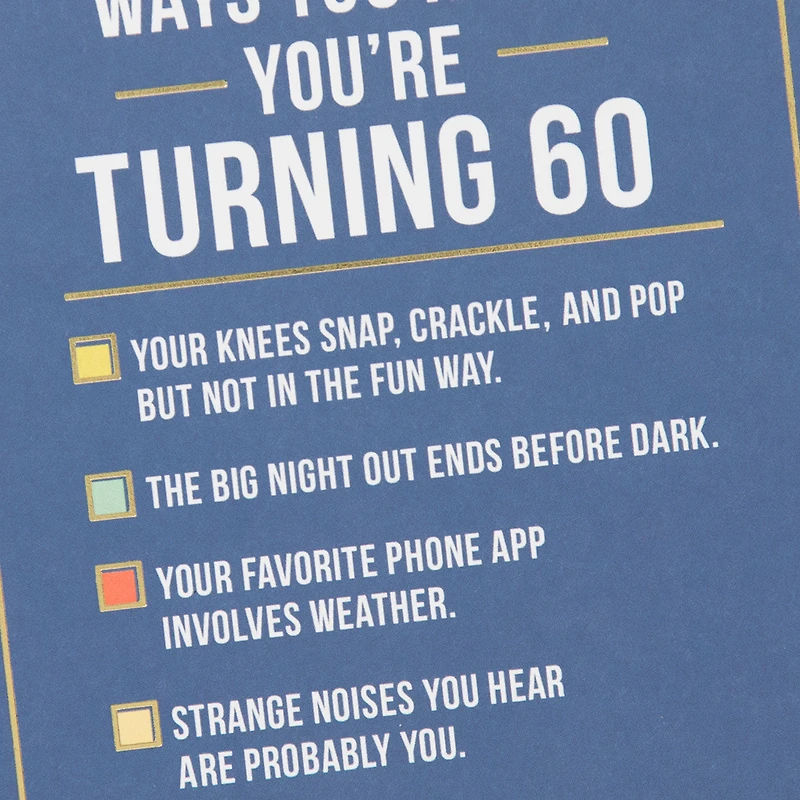 Ways to Know You're Turning 60 Birthday Card for only USD 4.49 | Hallmark