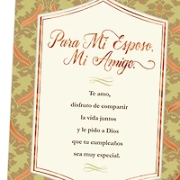 Husband and Friend Spanish-Language Religious Birthday Card for only USD 3.99 | Hallmark