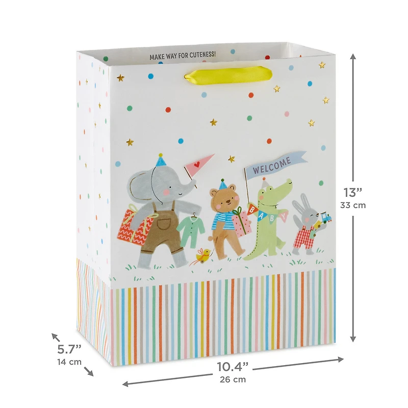 13" Cute Animal Parade Large New Baby Gift Bag for only USD 5.49 | Hallmark
